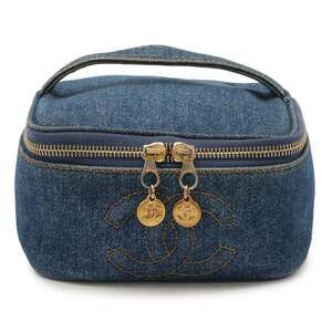 CHANEL Blue Logo Pouch